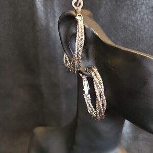 Silvertone Twist Earring